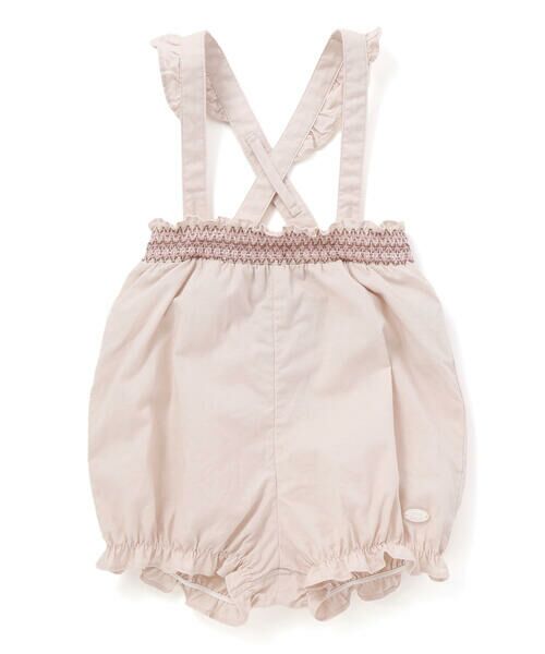 Tartine et Chocolat / タルティーヌ エ ショコラ ベビー・キッズウエア | シーチングスモッキング肩ひも付きブルマベビー(70-90cm)（ピンク）