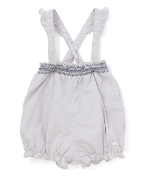 Tartine et Chocolat / タルティーヌ エ ショコラ ベビー・キッズウエア | シーチングスモッキング肩ひも付きブルマベビー(70-90cm)（グレー）