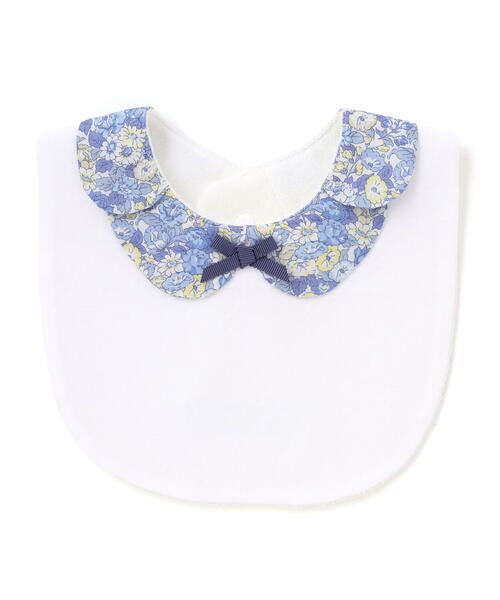 Tartine et Chocolat / タルティーヌ エ ショコラ ベビー・キッズグッズ | 【日本製】【お揃い】リバティ(leontyne dream)プリントタナローンペタル襟付きリボンスタイ（ブルー系）