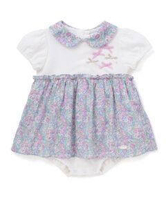 Tartine et Chocolat / タルティーヌ エ ショコラ ロンパース | 【お揃い】リバティ(leontyne dream)プリントタナローンスカート付きリボンカバーオールベビー(70-90cm)