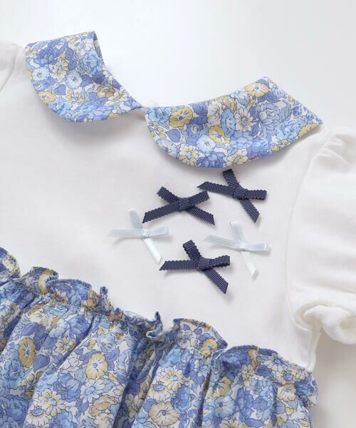 Tartine et Chocolat / タルティーヌ エ ショコラ ロンパース | 【お揃い】リバティ(leontyne dream)プリントタナローンスカート付きリボンカバーオールベビー(70-90cm) | 詳細2