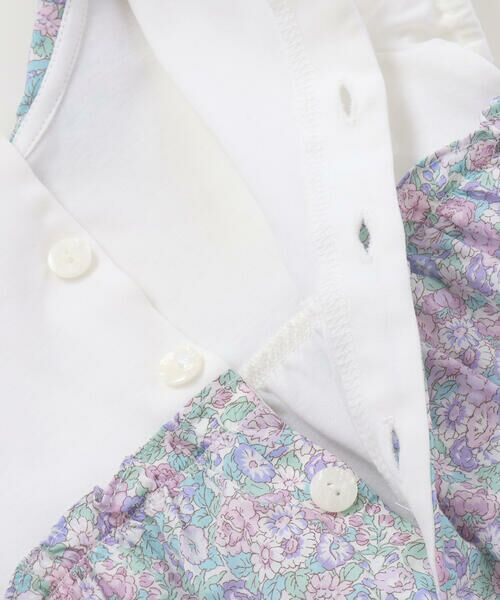 Tartine et Chocolat / タルティーヌ エ ショコラ ロンパース | 【お揃い】リバティ(leontyne dream)プリントタナローンスカート付きリボンカバーオールベビー(70-90cm) | 詳細10