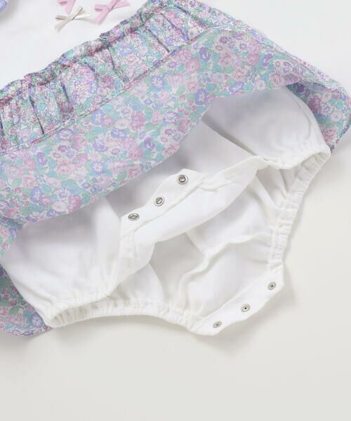 Tartine et Chocolat / タルティーヌ エ ショコラ ロンパース | 【お揃い】リバティ(leontyne dream)プリントタナローンスカート付きリボンカバーオールベビー(70-90cm) | 詳細12