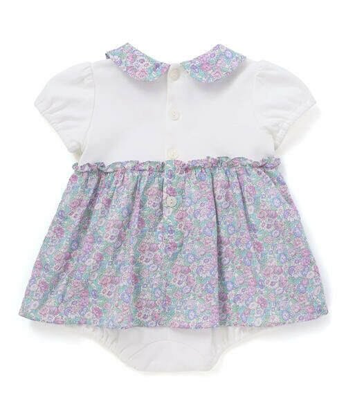 Tartine et Chocolat / タルティーヌ エ ショコラ ロンパース | 【お揃い】リバティ(leontyne dream)プリントタナローンスカート付きリボンカバーオールベビー(70-90cm) | 詳細3