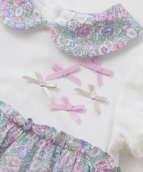 Tartine et Chocolat / タルティーヌ エ ショコラ ロンパース | 【お揃い】リバティ(leontyne dream)プリントタナローンスカート付きリボンカバーオールベビー(70-90cm) | 詳細5