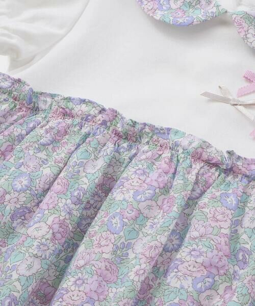 Tartine et Chocolat / タルティーヌ エ ショコラ ロンパース | 【お揃い】リバティ(leontyne dream)プリントタナローンスカート付きリボンカバーオールベビー(70-90cm) | 詳細7