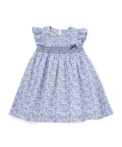 Tartine et Chocolat / タルティーヌ エ ショコラ ミニ丈・ひざ丈ワンピース | 【日本製】【お揃い】リバティ(leontyne dream)プリントタナローン花柄スモッキングワンピース(90~140cm)