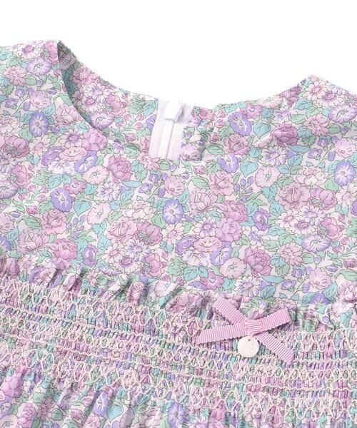 Tartine et Chocolat / タルティーヌ エ ショコラ ミニ丈・ひざ丈ワンピース | 【日本製】【お揃い】リバティ(leontyne dream)プリントタナローン花柄スモッキングワンピース(90~140cm) | 詳細5