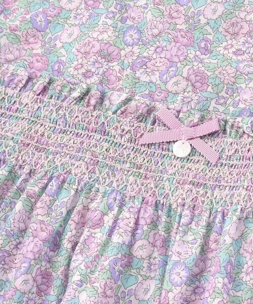 Tartine et Chocolat / タルティーヌ エ ショコラ ミニ丈・ひざ丈ワンピース | 【日本製】【お揃い】リバティ(leontyne dream)プリントタナローン花柄スモッキングワンピース(90~140cm) | 詳細6