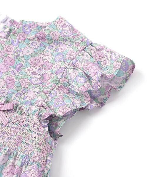 Tartine et Chocolat / タルティーヌ エ ショコラ ミニ丈・ひざ丈ワンピース | 【日本製】【お揃い】リバティ(leontyne dream)プリントタナローン花柄スモッキングワンピース(90~140cm) | 詳細7