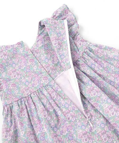 Tartine et Chocolat / タルティーヌ エ ショコラ ミニ丈・ひざ丈ワンピース | 【日本製】【お揃い】リバティ(leontyne dream)プリントタナローン花柄スモッキングワンピース(90~140cm) | 詳細9