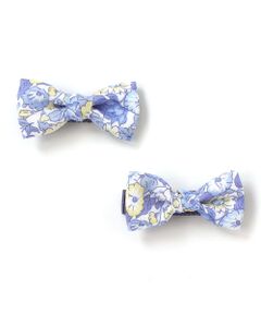 【日本製】【お揃い】リバティ(leontyne dream)プリントタナローンリボン型ヘアクリップ2点セット