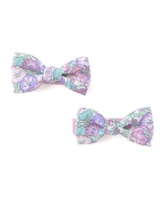 Tartine et Chocolat / タルティーヌ エ ショコラ カチューシャ・カチューム・その他 | 【日本製】【お揃い】リバティ(leontyne dream)プリントタナローンリボン型ヘアクリップ2点セット