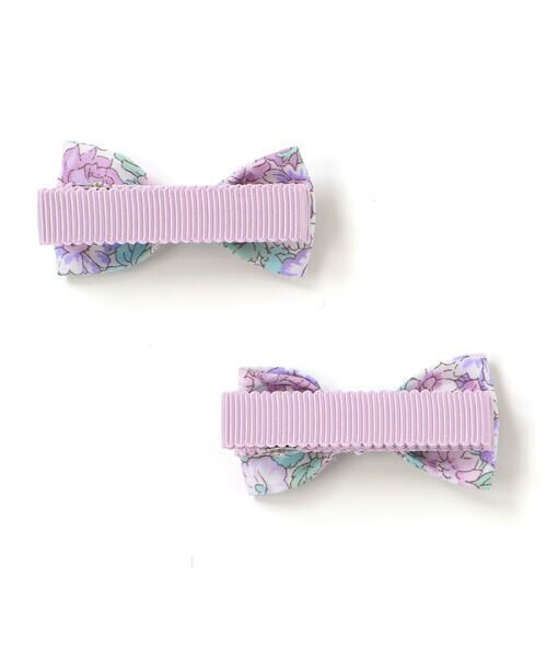 Tartine et Chocolat / タルティーヌ エ ショコラ カチューシャ・カチューム・その他 | 【日本製】【お揃い】リバティ(leontyne dream)プリントタナローンリボン型ヘアクリップ2点セット | 詳細2