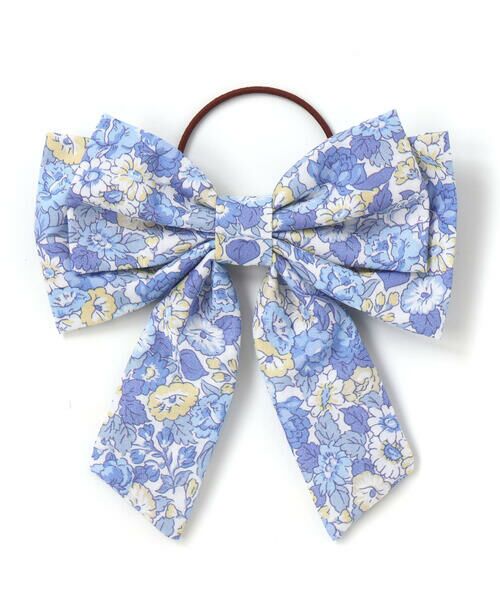 Tartine et Chocolat / タルティーヌ エ ショコラ ヘアゴム・シュシュ | 【日本製】【お揃い】リバティ(leontyne dream)プリントタナローンリボン型ヘアゴム（ブルー系）