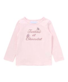 Tartine et Chocolat / タルティーヌ エ ショコラ Tシャツ | リバティ(leontyne dream)プリントタナローン蝶々アップリケロゴ長袖Tシャツ(100~140cm)