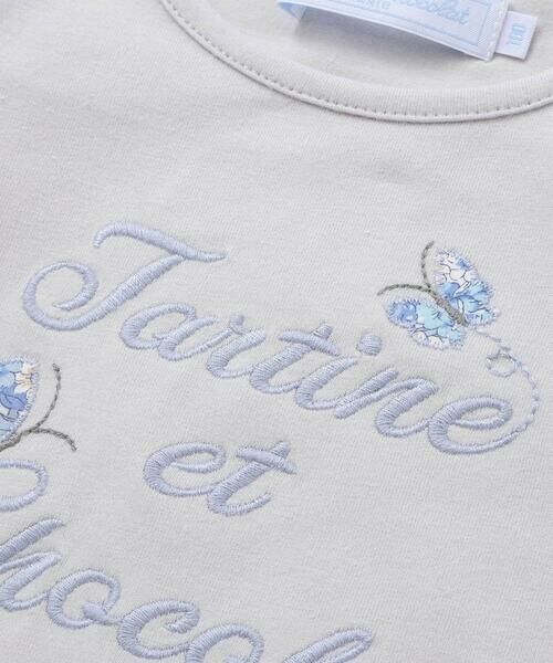 Tartine et Chocolat / タルティーヌ エ ショコラ Tシャツ | リバティ(leontyne dream)プリントタナローン蝶々アップリケロゴ長袖Tシャツ(100~140cm) | 詳細6