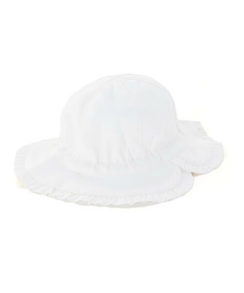 Tartine et Chocolat / タルティーヌ エ ショコラ ベビー・キッズグッズ | 【UVカット】【日本製】シャンブレーギャザーフリルリボンハットベビー(44~48cm) | 詳細1