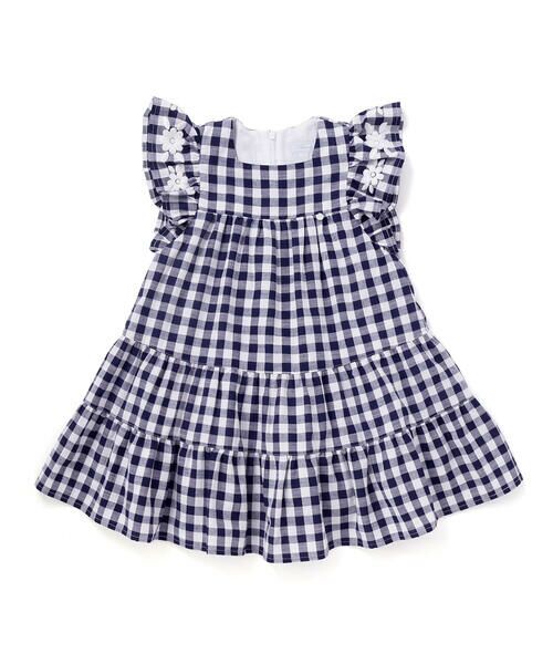 Tartine et Chocolat / タルティーヌ エ ショコラ ミニ丈・ひざ丈ワンピース | 【お揃い】ギンガムチェック花柄刺しゅうワンピース(90~140cm) | 詳細4