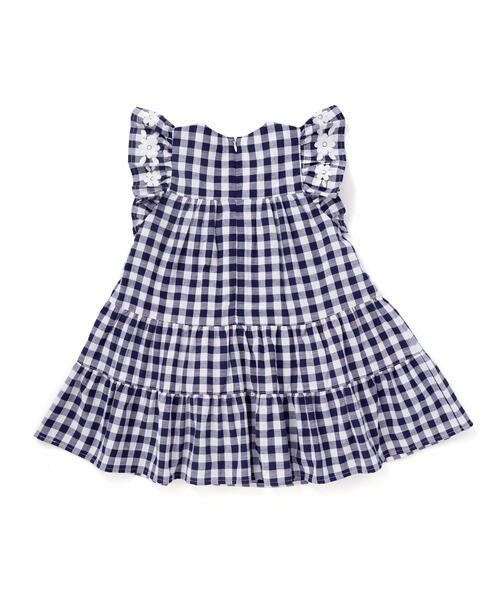 Tartine et Chocolat / タルティーヌ エ ショコラ ミニ丈・ひざ丈ワンピース | 【お揃い】ギンガムチェック花柄刺しゅうワンピース(90~140cm) | 詳細5