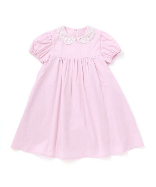 Tartine et Chocolat / タルティーヌ エ ショコラ ミニ丈・ひざ丈ワンピース | 【お揃い】襟レースシャンブレーワンピース(90~140cm) | 詳細3