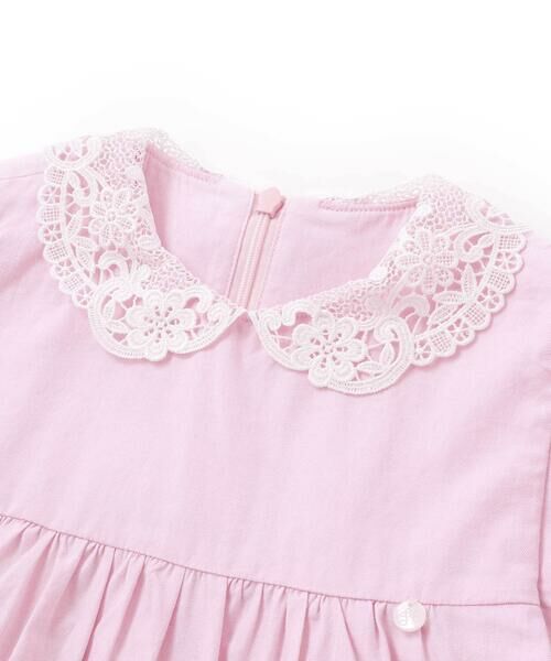 Tartine et Chocolat / タルティーヌ エ ショコラ ミニ丈・ひざ丈ワンピース | 【お揃い】襟レースシャンブレーワンピース(90~140cm) | 詳細5