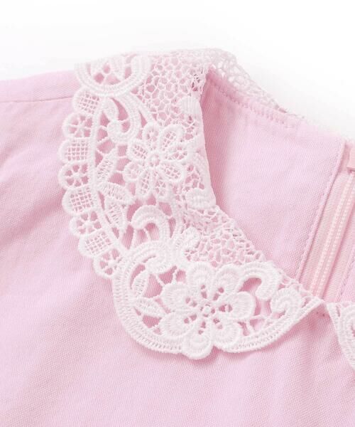 Tartine et Chocolat / タルティーヌ エ ショコラ ミニ丈・ひざ丈ワンピース | 【お揃い】襟レースシャンブレーワンピース(90~140cm) | 詳細6