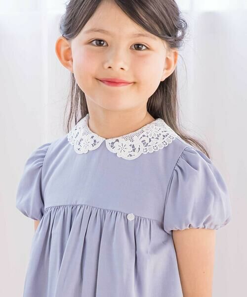 Tartine et Chocolat / タルティーヌ エ ショコラ ミニ丈・ひざ丈ワンピース | 【お揃い】襟レースシャンブレーワンピース(90~140cm) | 詳細15
