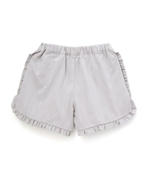 Tartine et Chocolat / タルティーヌ エ ショコラ ショート・ハーフ・半端丈パンツ | 【日本製】ダブルスラブシャンブレーフリルショートパンツ(90~140cm) | 詳細11