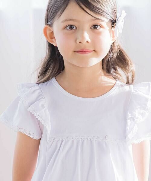 Tartine et Chocolat / タルティーヌ エ ショコラ Tシャツ | ベア天竺フリルレースTシャツ(100~140cm) | 詳細2