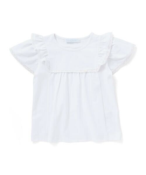 Tartine et Chocolat / タルティーヌ エ ショコラ Tシャツ | ベア天竺フリルレースTシャツ(100~140cm) | 詳細3