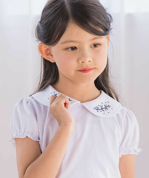 Tartine et Chocolat / タルティーヌ エ ショコラ Tシャツ | ベア天竺襟刺しゅうTシャツ(100~140cm) | 詳細2