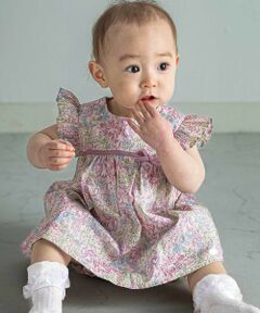 【日本製】【お揃い】リバティ(SweetPeaLeaf)プリントタナローンワンピース＋ブルマセットベビー(70~90cm)