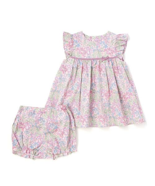 Tartine et Chocolat / タルティーヌ エ ショコラ ベビー・キッズウエア | 【日本製】【お揃い】リバティ(SweetPeaLeaf)プリントタナローンワンピース＋ブルマセットベビー(70~90cm) | 詳細2