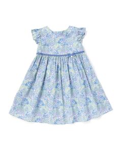 Tartine et Chocolat / タルティーヌ エ ショコラ ミニ丈・ひざ丈ワンピース | 【日本製】【お揃い】リバティ(SweetPeaLeaf)プリントタナローン袖フリルワンピース(90~140cm)