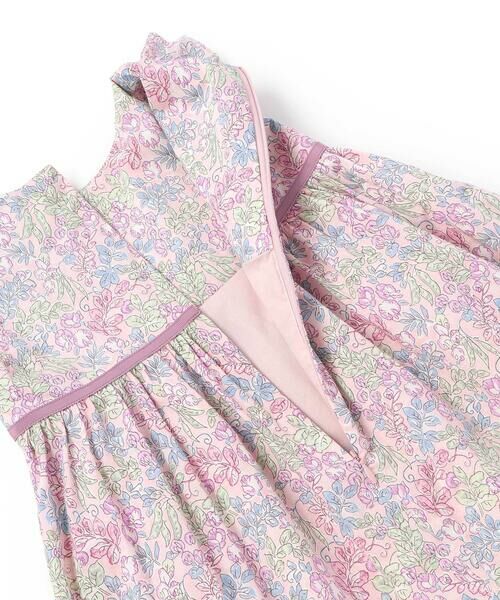 Tartine et Chocolat / タルティーヌ エ ショコラ ミニ丈・ひざ丈ワンピース | 【日本製】【お揃い】リバティ(SweetPeaLeaf)プリントタナローン袖フリルワンピース(90~140cm) | 詳細10