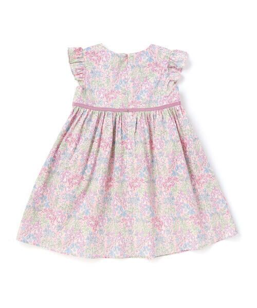 Tartine et Chocolat / タルティーヌ エ ショコラ ミニ丈・ひざ丈ワンピース | 【日本製】【お揃い】リバティ(SweetPeaLeaf)プリントタナローン袖フリルワンピース(90~140cm) | 詳細5