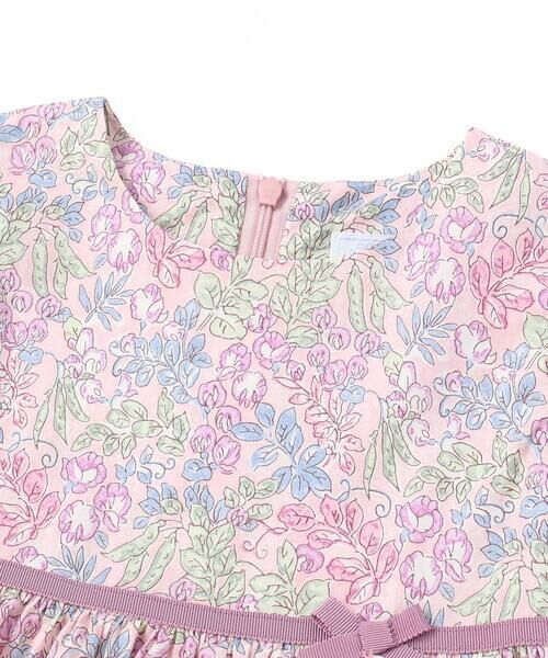 Tartine et Chocolat / タルティーヌ エ ショコラ ミニ丈・ひざ丈ワンピース | 【日本製】【お揃い】リバティ(SweetPeaLeaf)プリントタナローン袖フリルワンピース(90~140cm) | 詳細6