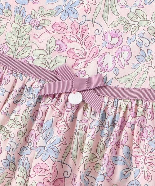 Tartine et Chocolat / タルティーヌ エ ショコラ ミニ丈・ひざ丈ワンピース | 【日本製】【お揃い】リバティ(SweetPeaLeaf)プリントタナローン袖フリルワンピース(90~140cm) | 詳細8