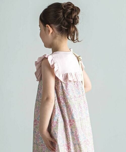 Tartine et Chocolat / タルティーヌ エ ショコラ ミニ丈・ひざ丈ワンピース | 【日本製】【お揃い】リバティ(SweetPeaLeaf)プリントタナローンスムース切り替えワンピース(90~140cm) | 詳細2