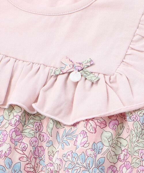 Tartine et Chocolat / タルティーヌ エ ショコラ ミニ丈・ひざ丈ワンピース | 【日本製】【お揃い】リバティ(SweetPeaLeaf)プリントタナローンスムース切り替えワンピース(90~140cm) | 詳細6