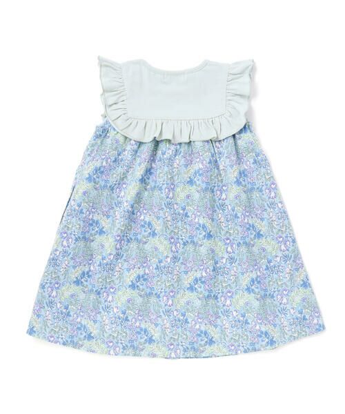 Tartine et Chocolat / タルティーヌ エ ショコラ ミニ丈・ひざ丈ワンピース | 【日本製】【お揃い】リバティ(SweetPeaLeaf)プリントタナローンスムース切り替えワンピース(90~140cm) | 詳細9