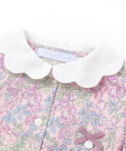 Tartine et Chocolat / タルティーヌ エ ショコラ シャツ・ブラウス | 【お揃い】リバティ(SweetPeaLeaf)プリントタナローンスカラップ襟フリル袖ブラウス(100~140cm) | 詳細5