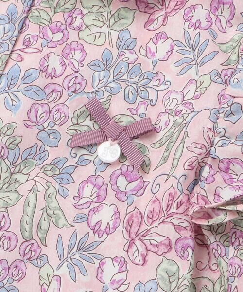 Tartine et Chocolat / タルティーヌ エ ショコラ シャツ・ブラウス | 【お揃い】リバティ(SweetPeaLeaf)プリントタナローンスカラップ襟フリル袖ブラウス(100~140cm) | 詳細6