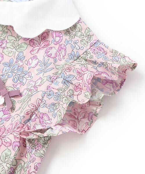 Tartine et Chocolat / タルティーヌ エ ショコラ シャツ・ブラウス | 【お揃い】リバティ(SweetPeaLeaf)プリントタナローンスカラップ襟フリル袖ブラウス(100~140cm) | 詳細7