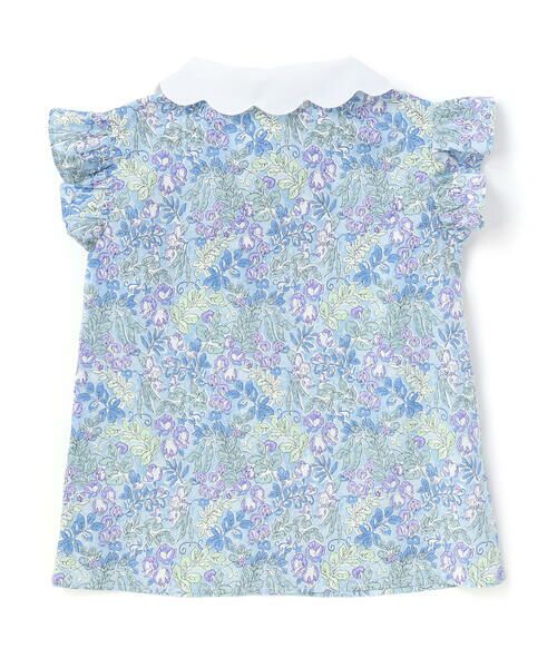 Tartine et Chocolat / タルティーヌ エ ショコラ シャツ・ブラウス | 【お揃い】リバティ(SweetPeaLeaf)プリントタナローンスカラップ襟フリル袖ブラウス(100~140cm) | 詳細11