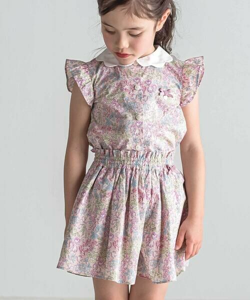 Tartine et Chocolat / タルティーヌ エ ショコラ その他パンツ | 【日本製】【お揃い】リバティ(SweetPeaLeaf)プリントタナローンキュロット(90~140cm) | 詳細2