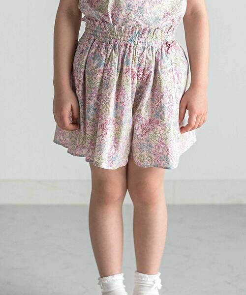 Tartine et Chocolat / タルティーヌ エ ショコラ その他パンツ | 【日本製】【お揃い】リバティ(SweetPeaLeaf)プリントタナローンキュロット(90~140cm)（ピンク系）