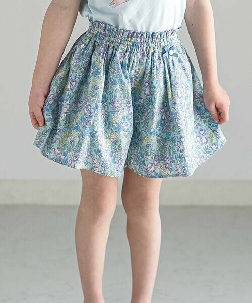Tartine et Chocolat / タルティーヌ エ ショコラ その他パンツ | 【日本製】【お揃い】リバティ(SweetPeaLeaf)プリントタナローンキュロット(90~140cm)（ブルー系）