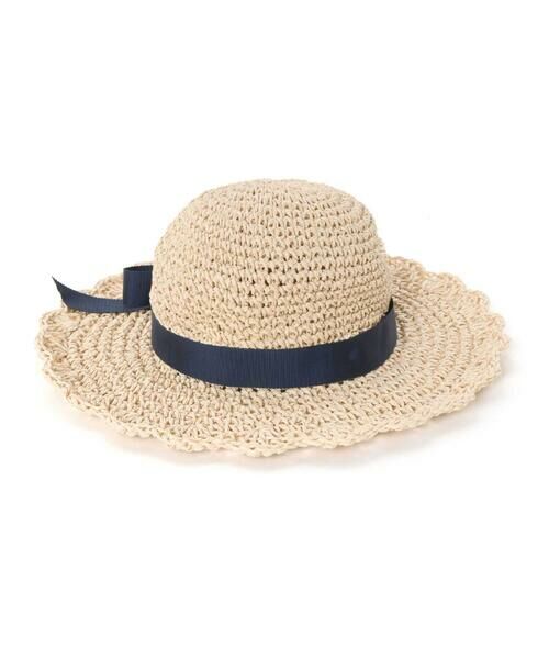 Tartine et Chocolat / タルティーヌ エ ショコラ ハット | 【UVカット】【お揃い】リボン付きブリムスカラップデザインペーパーハット(52~56cm) | 詳細7